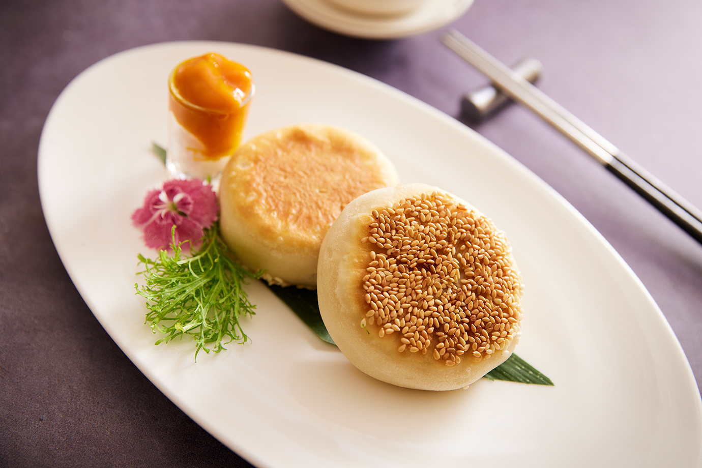 Pan-Fried Savory Pancakes with Sea Urchin, Spanish Mackerel and Pork
